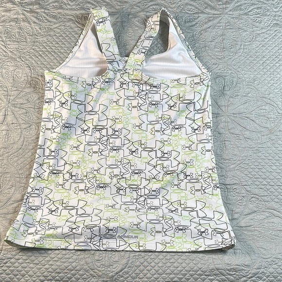 Under Armour White and Green Leather Jacket - Picture 3 of 11